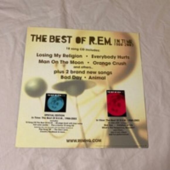 Vintage R.E.M. In Time 1988–2003 Album Promo Poster Blue Moon Design 12" - Picture 5 of 5